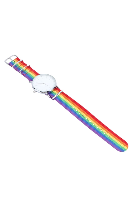 Rainbow Designed Watch for Women Stainless Steel Alloy Fashion Quartz Watch Multi Color Fits Any Occasion 3 5 Inch