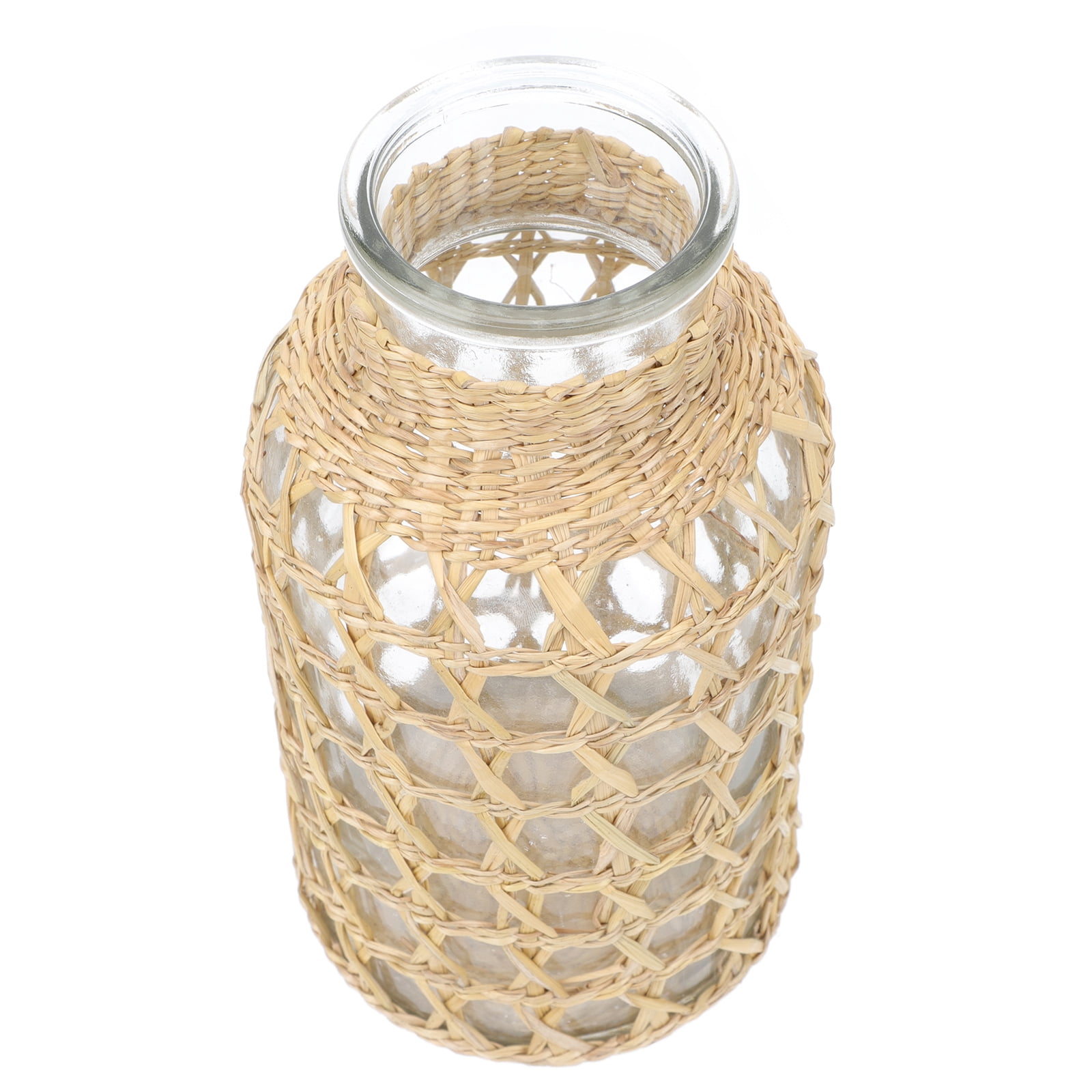 HOMEMAXS Rattan Vases Wicker Vase Rattan Glass Vase Modern Decor 20 ...