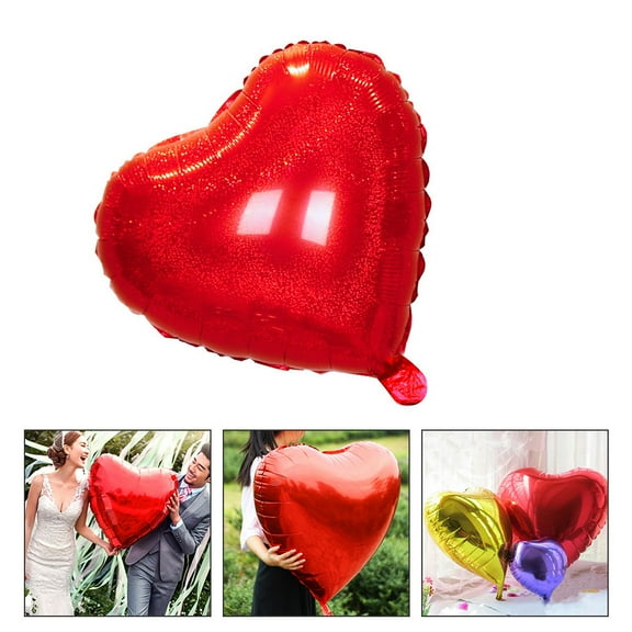 BEADCEST Heart Shaped Aluminum Foil Balloon 6Pcs 21.7X21.7X4.7In