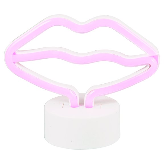 HOMEMAXS Red Lips Neon Bulb Night Bulbs Table Lamps Decoration White
