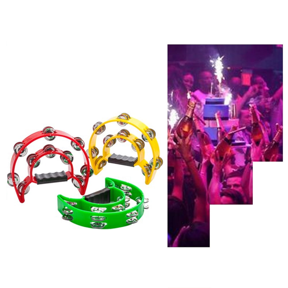 Red Plastic Kids Tambourine with Double Row Jingles for Fun Music Play ...