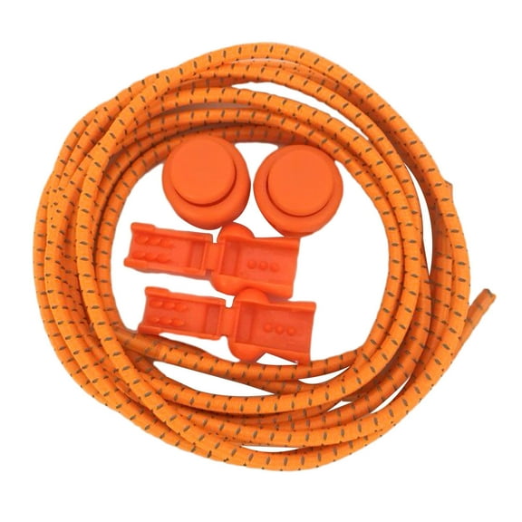 HOMEMAXS  Reflective Shoelaces Elastic Adult Round Boot Night Run Orange