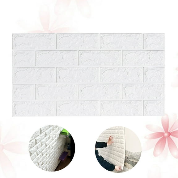 Removable Backsplash Waterproof Wall Tile Brick Tiles White