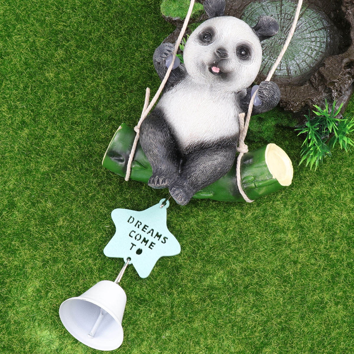 Resin Panda Swinging Wind Chime with Animal Design, Decorative Wind ...