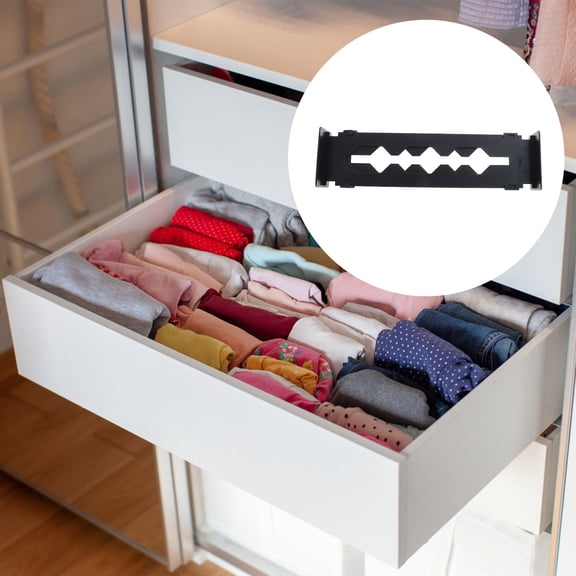 HOMEMAXS Retractable Drawer Divider for Storage Use Black Plastic 55cm