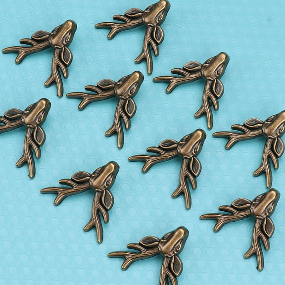 HOMEMAXS 10 Sets Zinc Alloy Retro Deer Shape Snap Button Bag Buckle Fittings Clasp Craft Accessories with Base Bronze