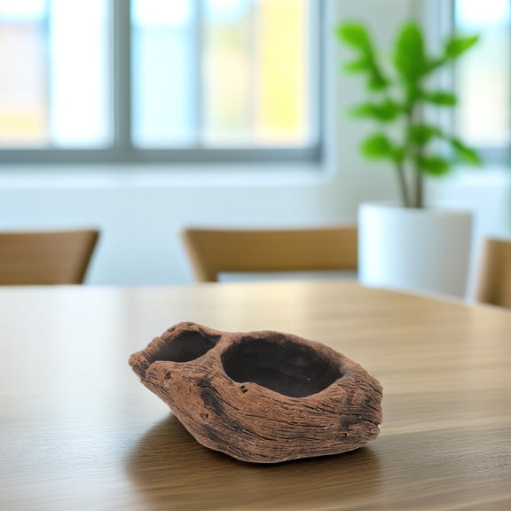HOMEMAXS Retro Style Faux Cement Planter Pot with Artificial Plants for Outdoor and Office Decor, Brown Finish