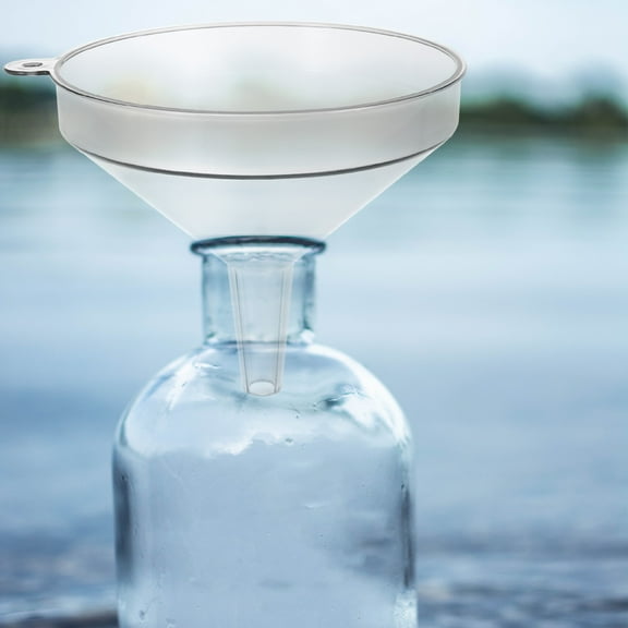 Reusable PET Kitchen Funnel for Home Black Wide Spout Funnels for Filing Bottles 2pcs