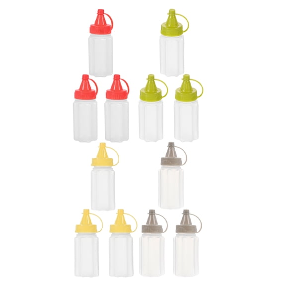 Reusable Plastic Mini Squeeze Bottles for Sauces Leakproof and Portable Ideal for Outdoor Use 16 Pcs Assorted Color
