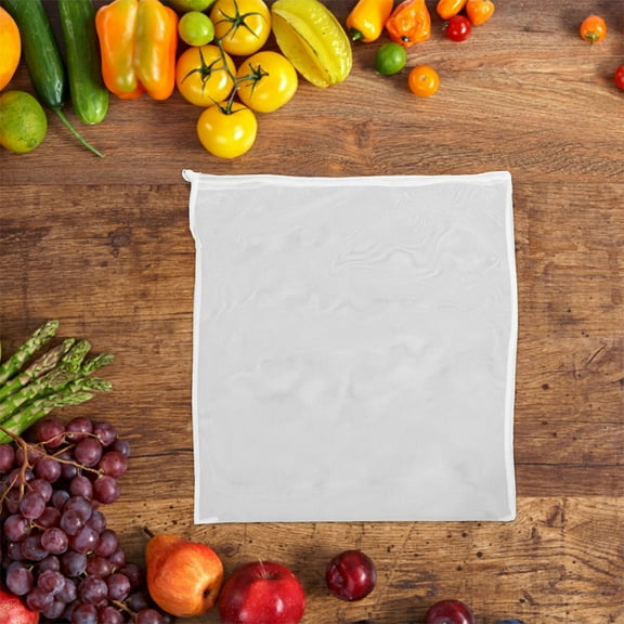 HOMEMAXS Reusable Polyester Wine Brewing Bag with Drawstring for Easy Straining and Juicing White