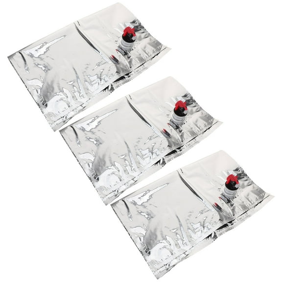 HOMEMAXS Reusable Wine Bag with Spout for Portable Beverage Storage Assorted Color NY VMPET PE 3pcs