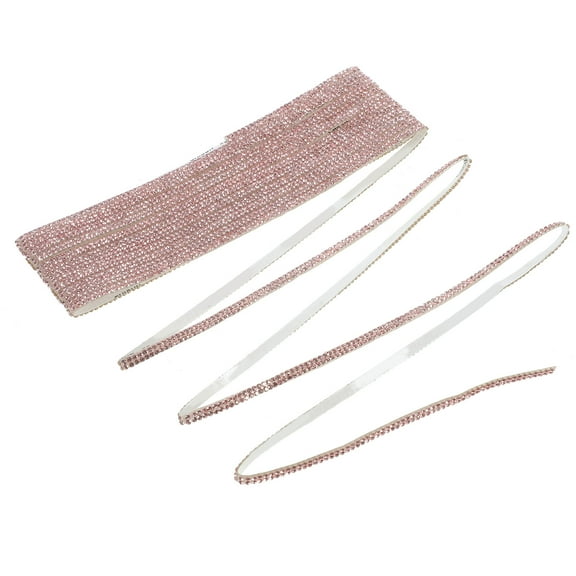 HOMEMAXS Rhinestone Ribbon 1 Roll Pink Diy Craft Strips For Wedding Engagement Ceremony
