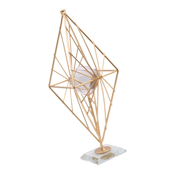 Rhombus Shaped Adornment Metal Frame Decor Home Desk Decoration Color Office