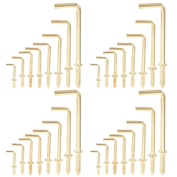 HOMEMAXS Right Angle Screw Hook Risotto Screws Screen Hooks Utensils Golden