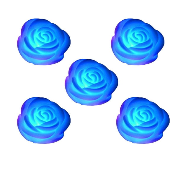 HOMEMAXS Romantic LED Lights for Lighting Blue Color Changing Plastic Floating Candles 5 Pieces