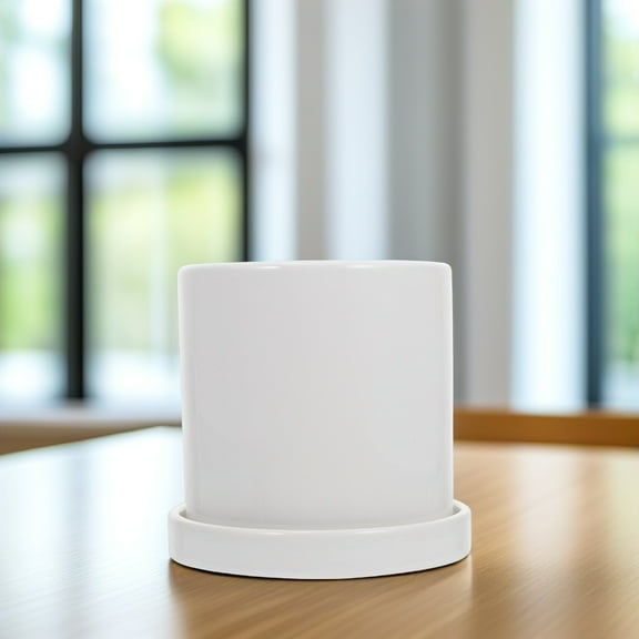 Round Flower Pot Small China Pots Porcelain Large Plant White