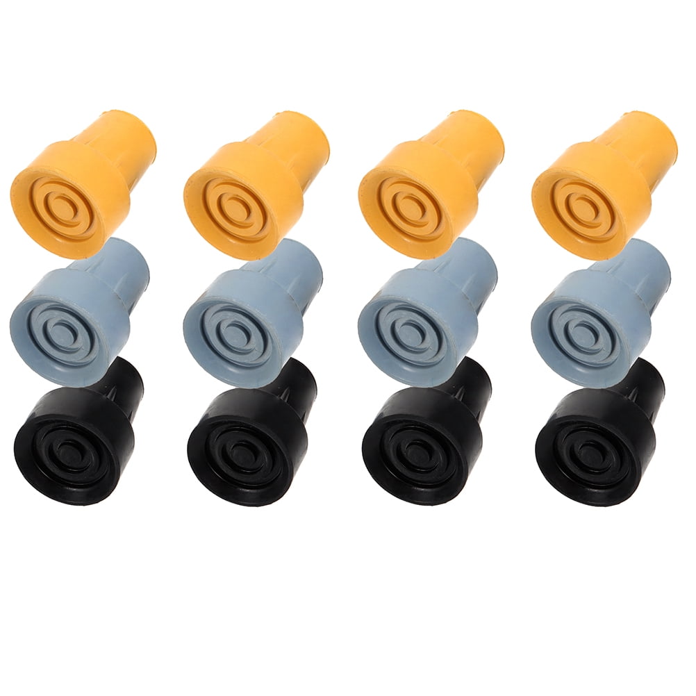 HOMEMAXS Rubber Walking Cane Tips for Elderly Use Assorted Color 12pcs Nonslip Crutch Foot Pads