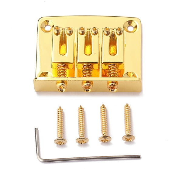 MOKKHNB Tremolo Bridge Metal Three String 1 Set 1.97X1.65X0.55In