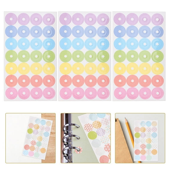 HOMEMAXS Self Adhesive Transparent Stickers for Loose Leaf Paper with Assorted Color Reinforcement Labels 40