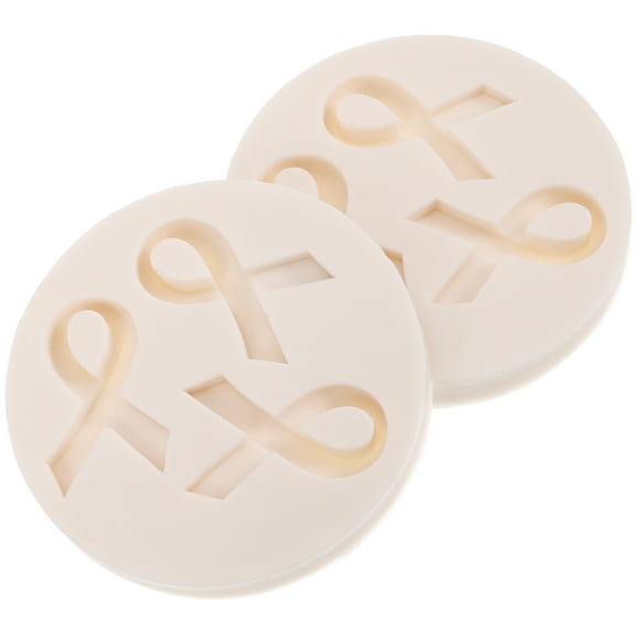 HOMEMAXS Set of 2 Mini Cancer Ribbon Mold Fondant Cake DIY Sugar Paste