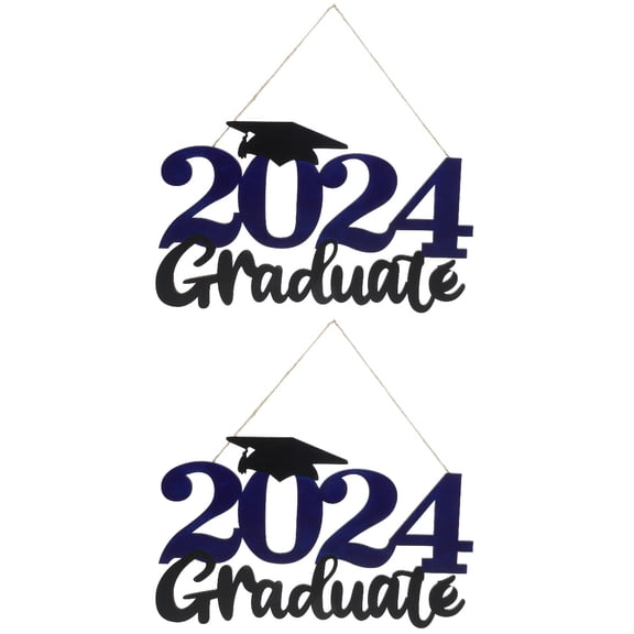 BEADCEST Graduation Wooden Sign Blue for Party Photobooth and Home Decor