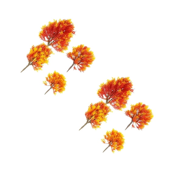 HOMEMAXS  Set of 2 Trees Scale Plastic Maple Combination Mini Model Layout Decoration