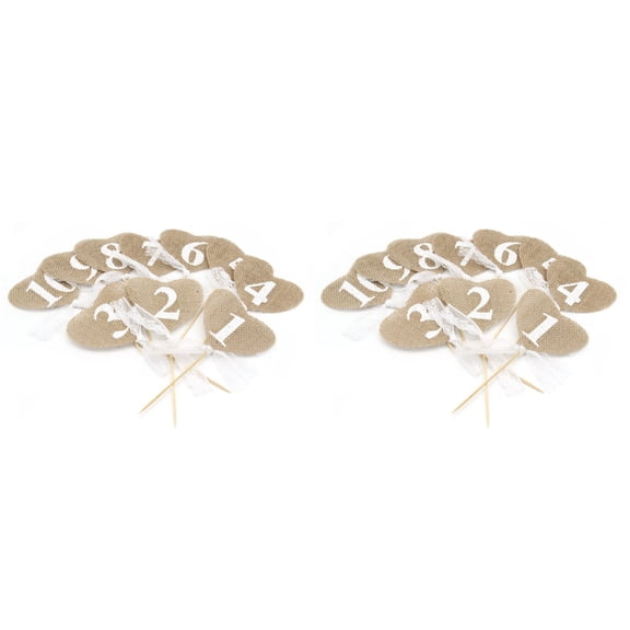 HOMEMAXS  Set of 2 Wedding Party Card Rustic Table Number Decorative Numbers