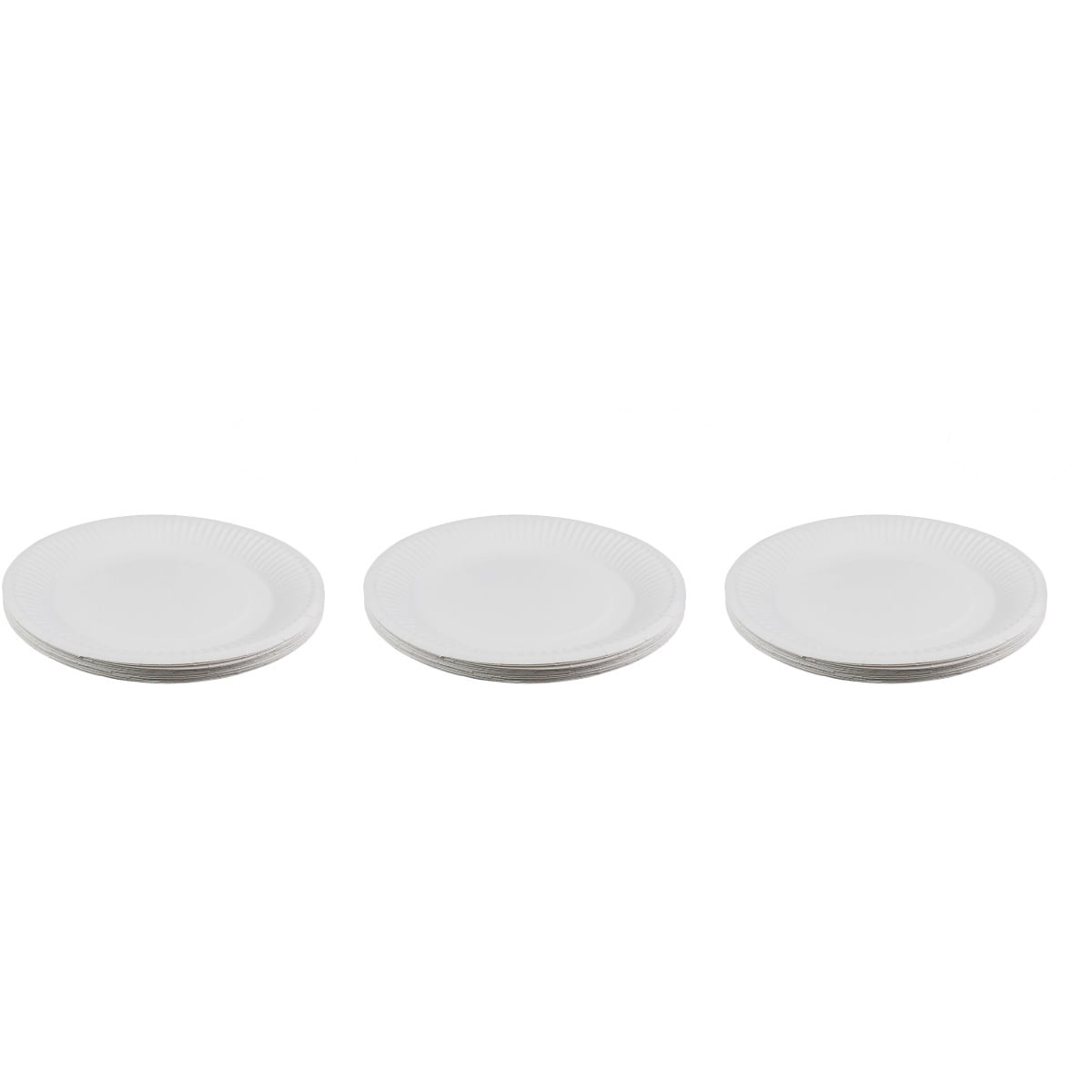 HOMEMAXS Set of 3 Paper Tray Round Paper Plates Elegant Plates White
