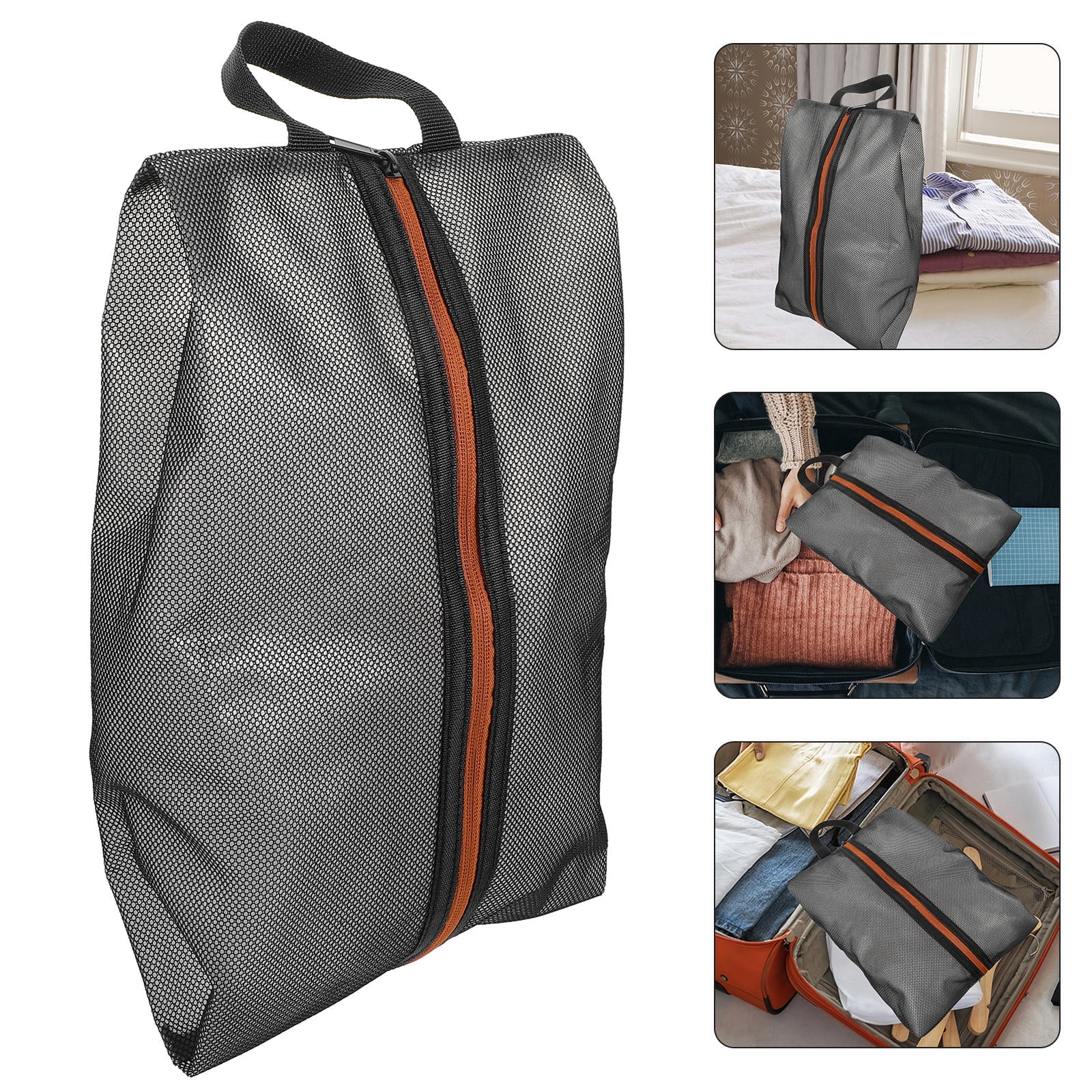 WEUVEB Shoe Pouch Black TPU Composite Mesh Business 1Pack 15.72X8.65X3.14in
