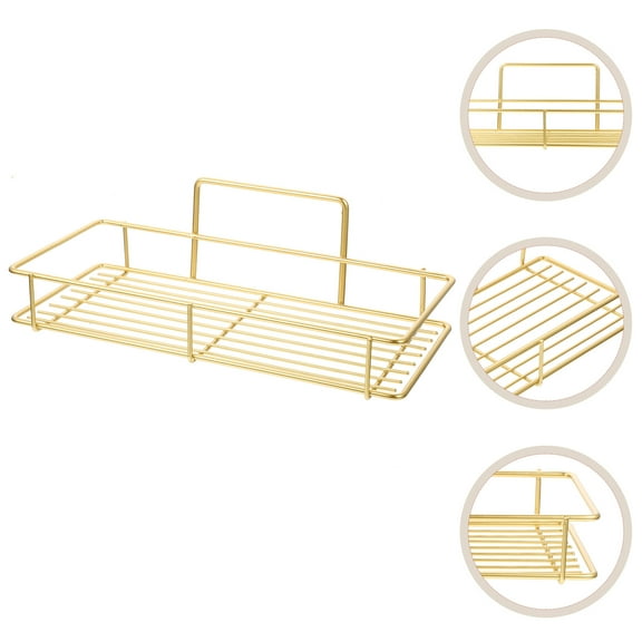 HOMEMAXS Shower Hanging Suction Cup Rack Hanging Storage Rack 25x11.5x7.5cm Golden