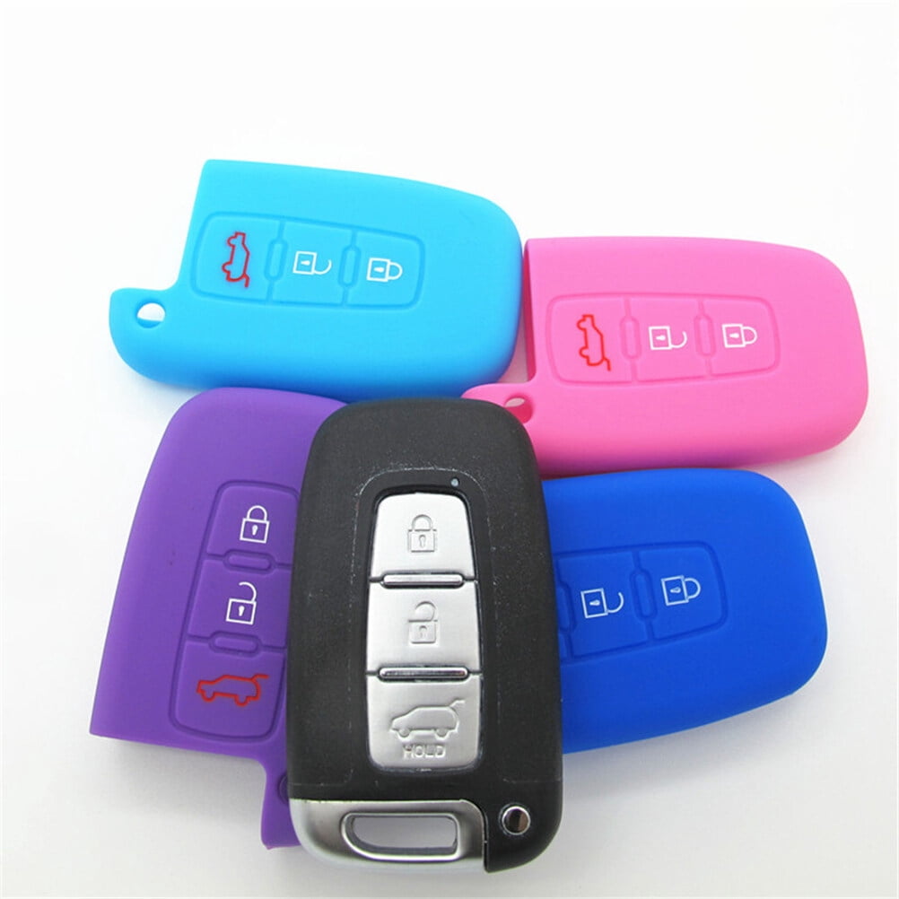 HOMEMAXS Silicone Key Case Covers Fob Pouch for Car Keys Keychain Black ...
