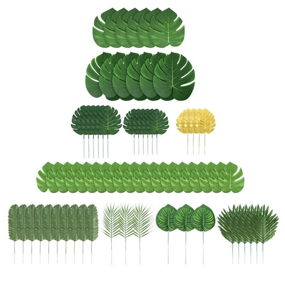 HOMEMAXS Silk Hawaiian Leaves Decoration Create Authentic Atmosphere for Home Office Gallery Assorted Color 70pcs
