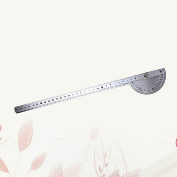 HOMEMAXS Simple Protractor Stainless Steel 0-180 Degree Angle Ruler Goniometer Protractor Ruler Swing Arm Protractor with Round Head (30 cm)