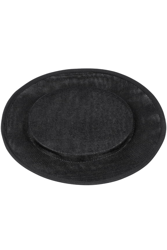 Women Sinamay Base Cocktail Hat Fascinator Round Base Hat Millinery DIY Craft Accessory Yarn Hat Bottom Black
