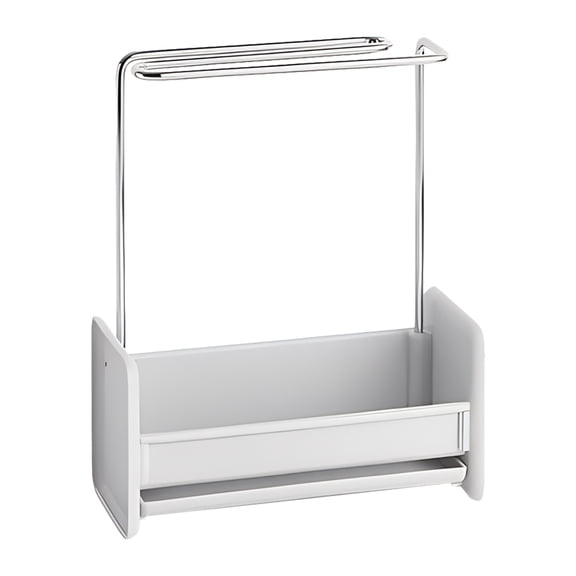 HOMEMAXS Sink Side Drying Rack Draining Tray Sponge Soap Holder Dish Cloth Hanging Rack