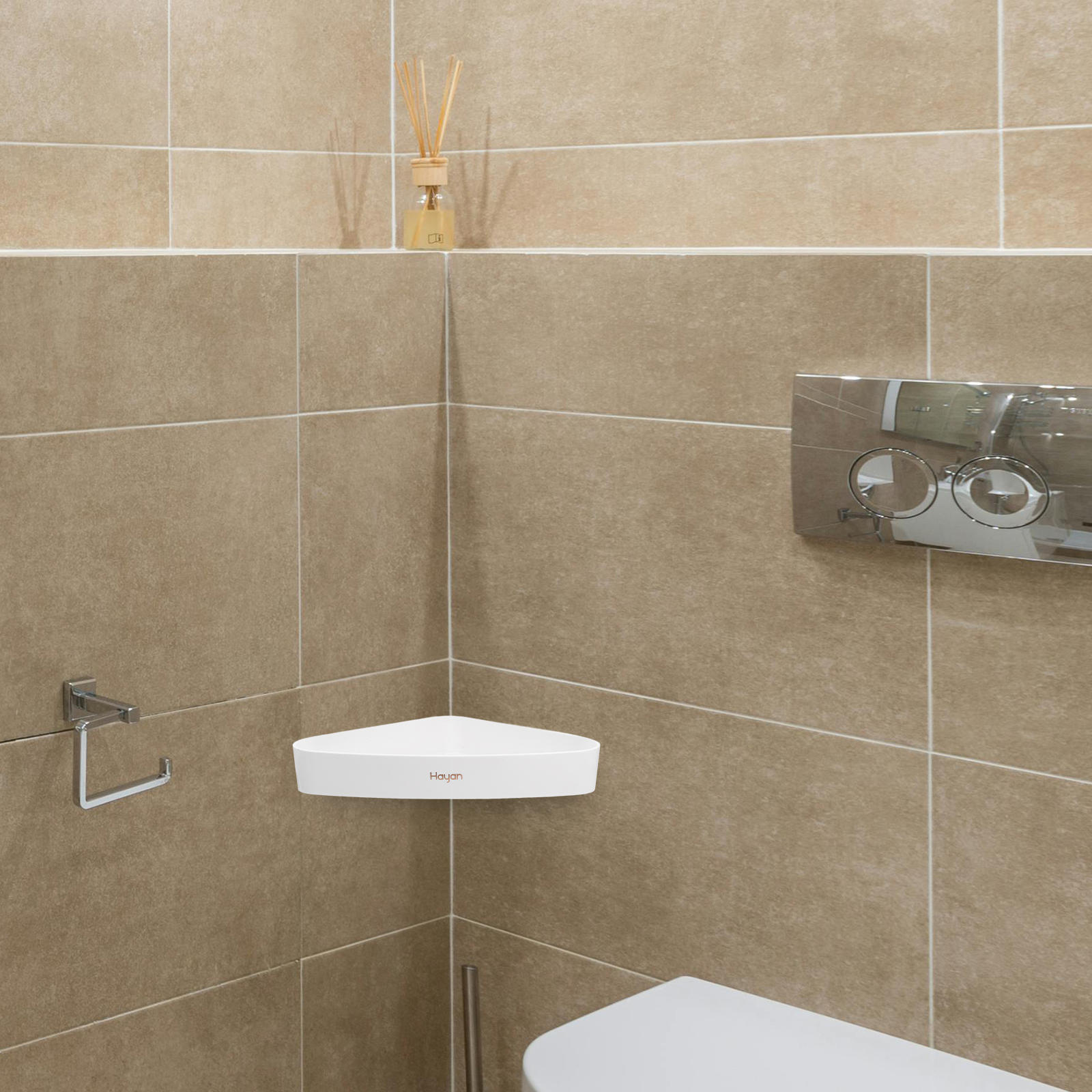 HOMEMAXS Small Bathroom Storage Wall Shelf Corner Adhesive - Walmart.com
