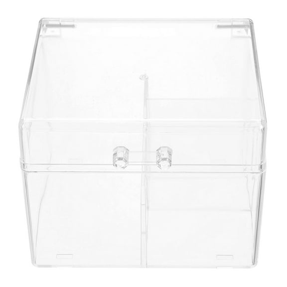 Small Gaming Card Holder Transparent Desktop Business Card Organizer Multi-Functional File Box For Office Clear Plastic Card Storage Case