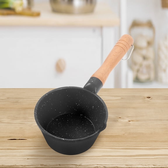 HOMEMAXS Small Sauce Pan Pot Kitchen Oil Pot with Handle Cooking Pan for Home