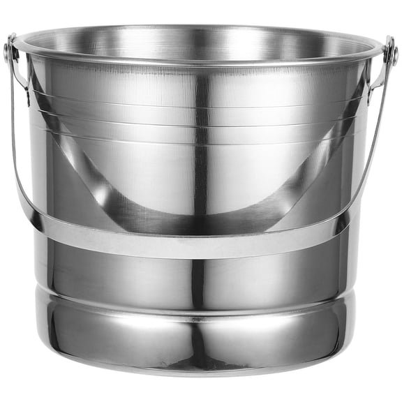 HOMEMAXS Small Stainless Steel Bucket Ice Cube Bucket With Handle Party Beer Bottle Bucket