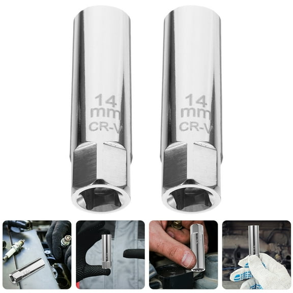 HOMEMAXS Spark Plug Socket for Repair Silver Iron Material with Comfortable Grip and Compact Size 3/8''