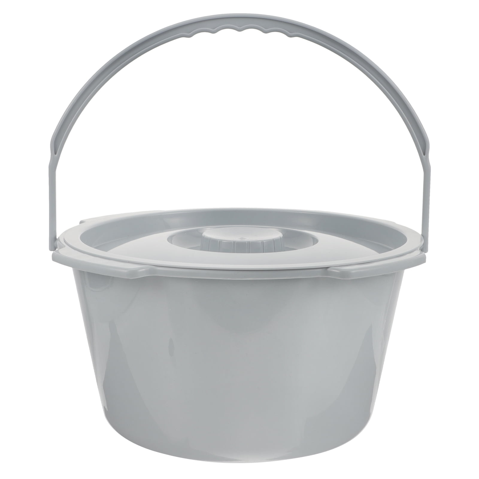 HOMEMAXS Splash Proof Bucket Commode Chair Chamber Pot with Lid Toilet Seat Bowl Potty Elderly Man Grey