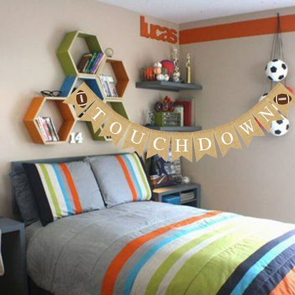 HOMEMAXS Sports Party Decorations Banner Football Rustic Baby