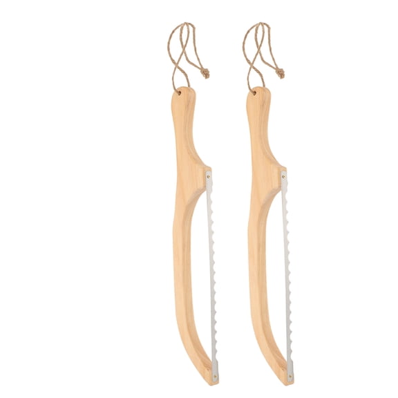 HOMEMAXS Stainless Steel Bread Cutter for Home Kitchen Design for Baking Brown 2pcs