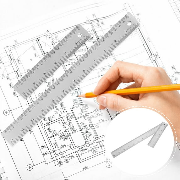 VERDANVERSE Ruler Precise Measurement Painting Tool 6.3x1.3x0.08in