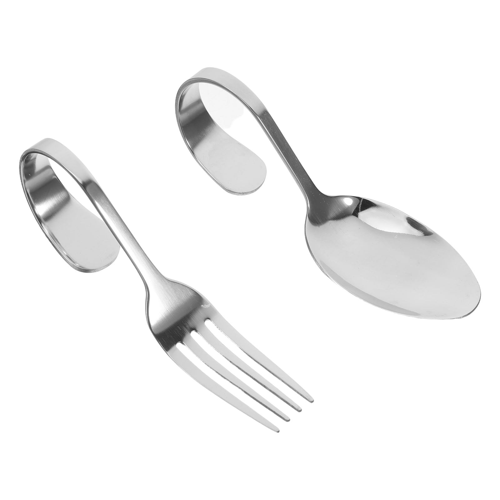 HOMEMAXS Stainless Steel Creative Spoon and Fork Mini Forks Appetizers Spoons Banquet Silver