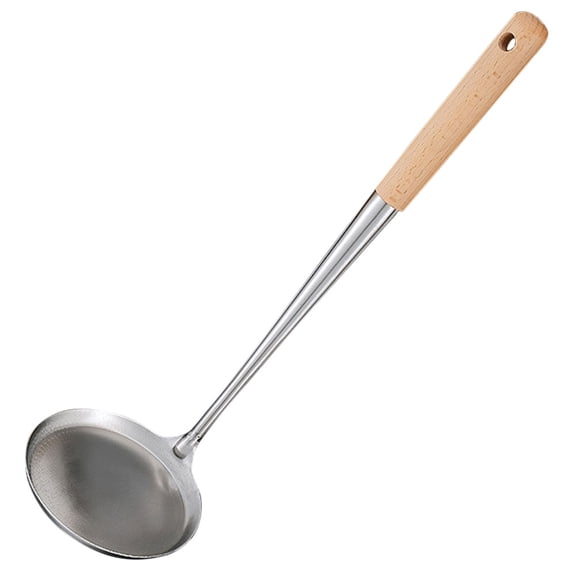 HOMEMAXS Stainless Steel Frying Spoon with Long Handle for Home Kitchen Cooking Utensil 7.8 inches
