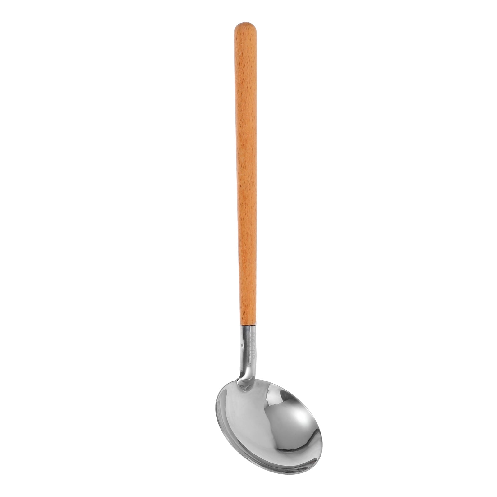 HOMEMAXS Stainless Steel Kitchen Ladle with Wood Handle for Outdoor Use and Versatile Cooking Needs 12.5 inches