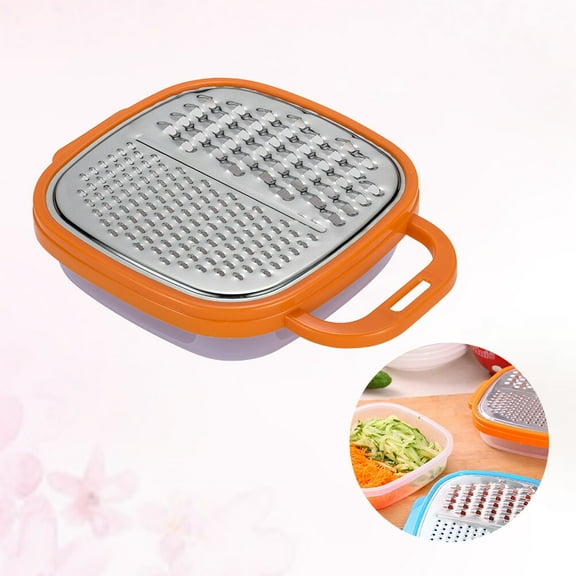 HOMEMAXS Stainless Steel Kitchen Tool for Vegetable Slicing and Potato Shredding with Comfortable Handle Orange
