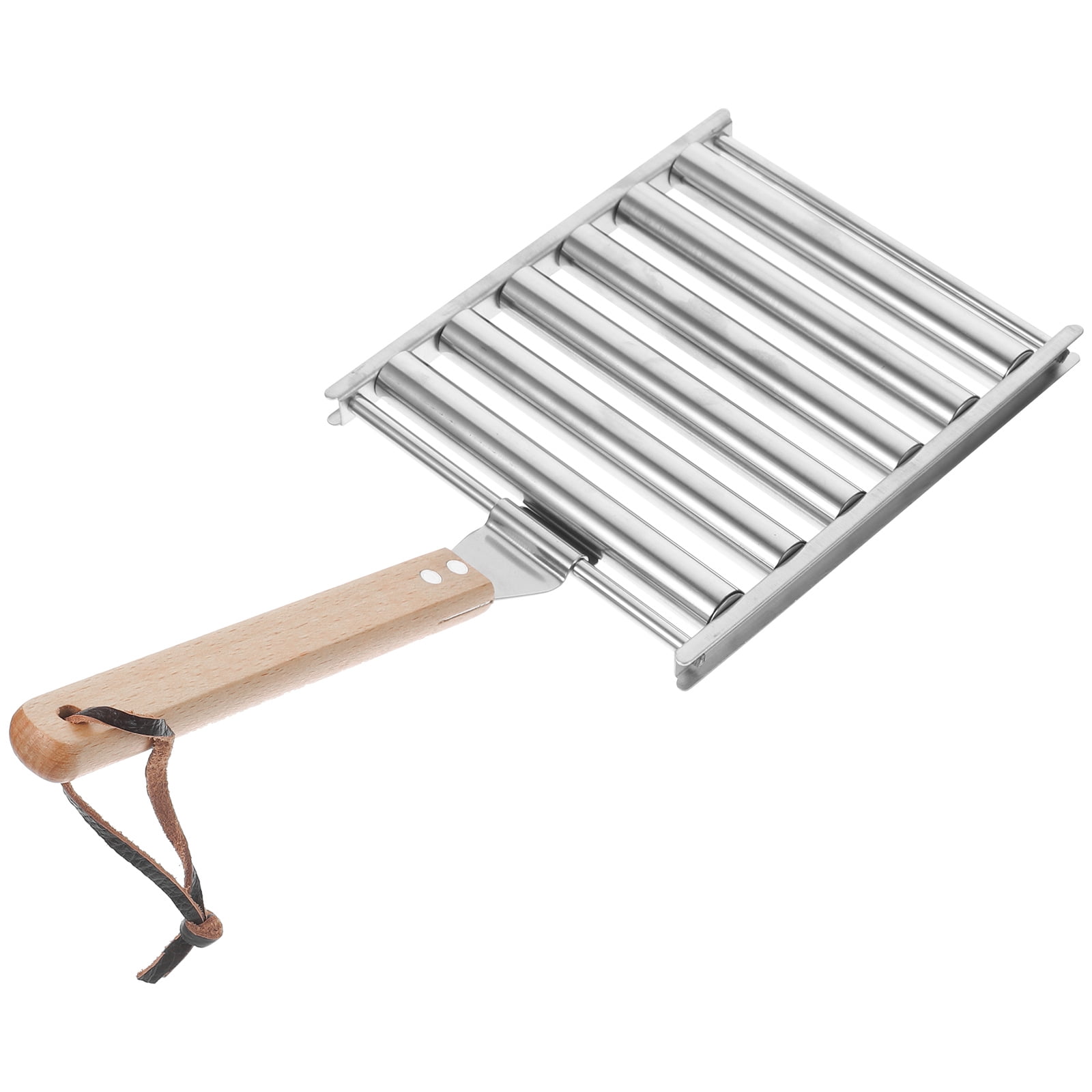 Food Roller Rack VERDANVERSE Grilling Rack Portable Barbecue Roller Holder Silver 1 Set ...