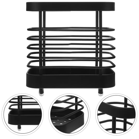 HOMEMAXS Stainless Steel Shelf Stand Multifunctional Countertop Black